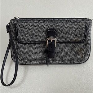 Coach Black and Gray Wristlet Clutch